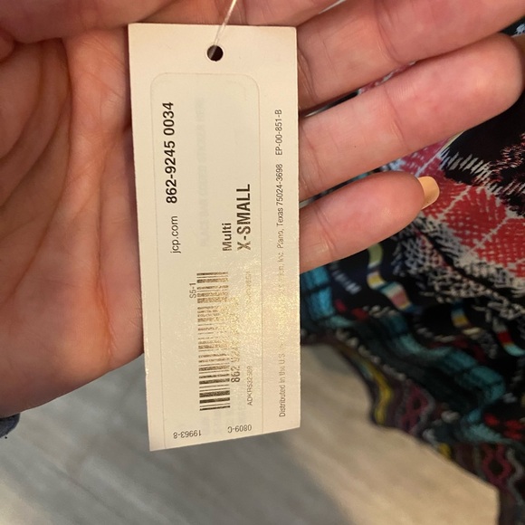 New Nwt Allen B Black Pink Yellow Aztec Sleeveless Popover Blouse Size Xs Small) - Picture 4 of 6